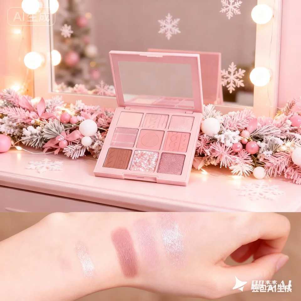 MUGELEEN 9-Color Eyeshadow Palette Explosive Shine Pearlescent Pink Series Essential for Daily Party Looks Highly PigmenteT251122