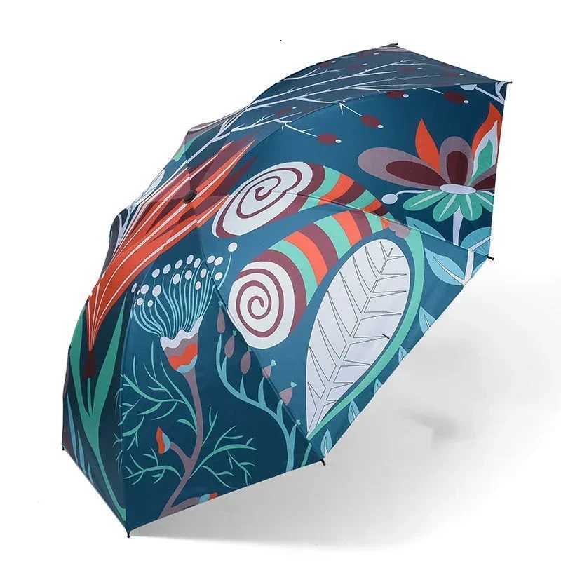 Creative Printing Automatic Opening and Closing UV Resistant Sun Umbrella for WomenM251122