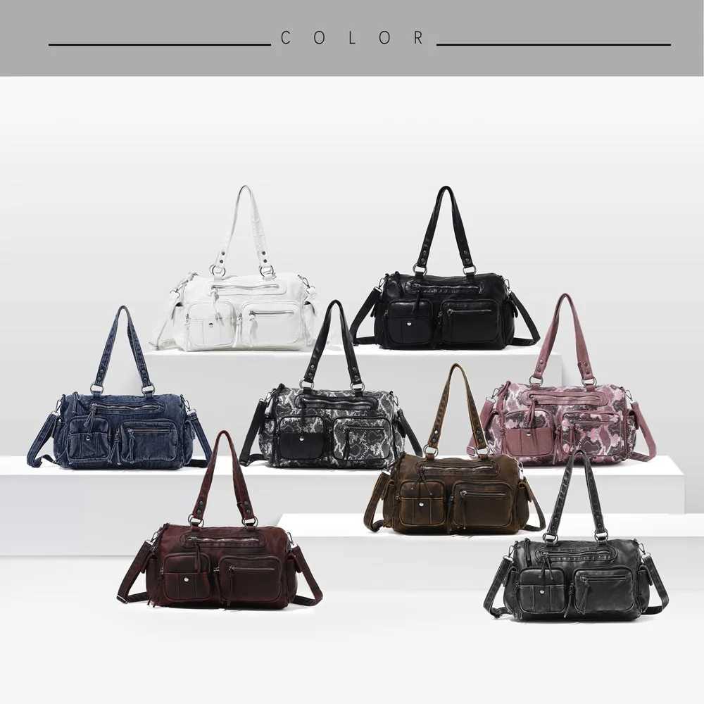 Venn Angel Womens Shoulder Bag Soft PU Handbg Fashion Tote Large Capacity Crossbody Shoulder Bag Snakeskin Handbag Purse X251122