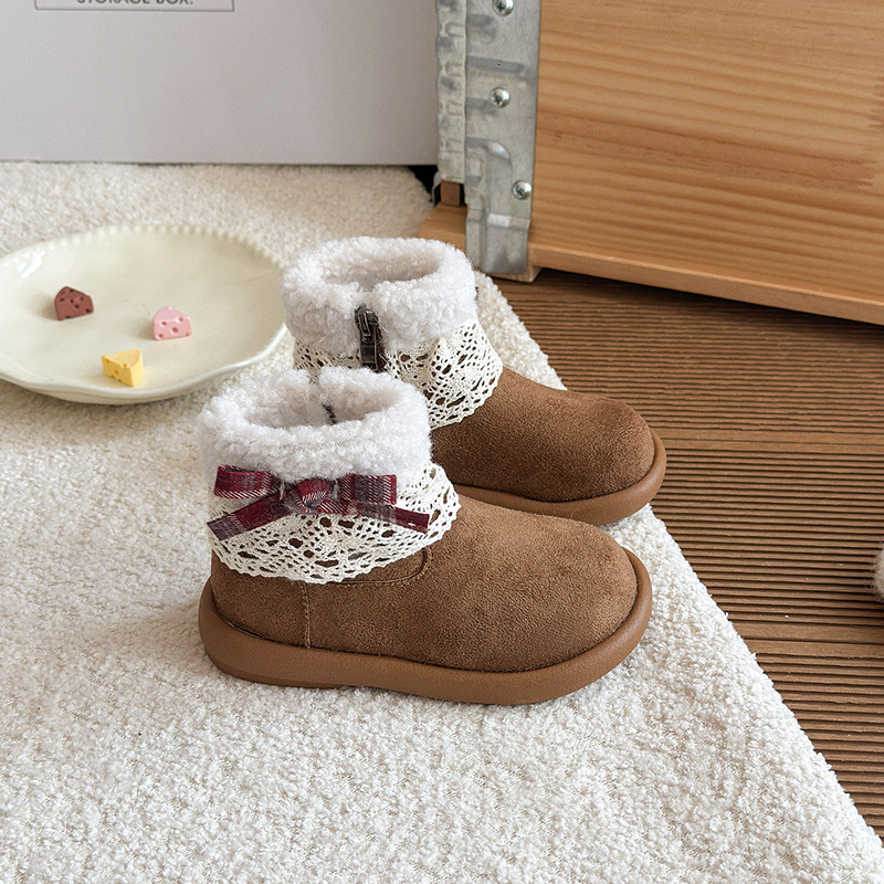 New designer shoes Winter Thick Soled Snow Boots Winter New Girls Fleece Lined Thickened Fur Boots Low Cut Non Slip Warm Cotton Boots