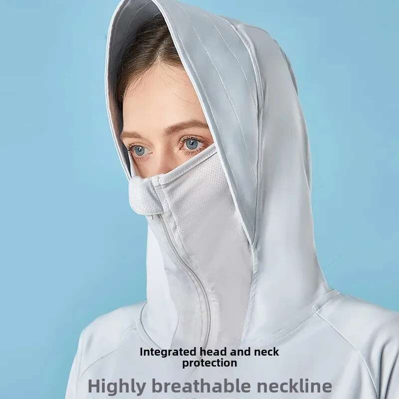 Ice Silk Hat Outdoor Short Lightweight Summer Women's Sun Clothing UV Protection Skin Shirt Running Suit Jacket