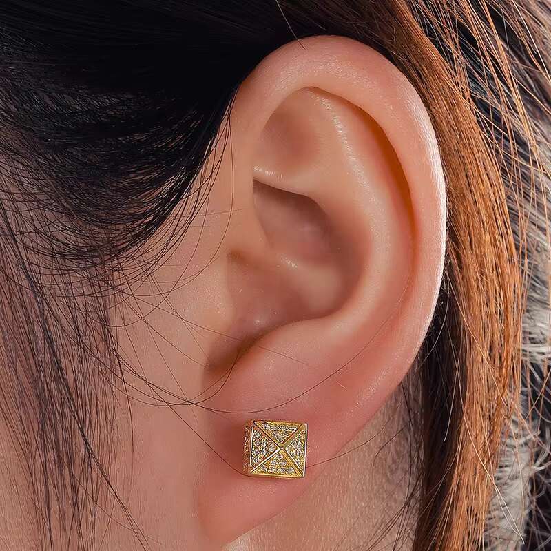 Originality Screw Back 925 Silver Earrings VVS Moissanite Diamond Jewelry Waterproof House Shape Men Women Stud Earrings