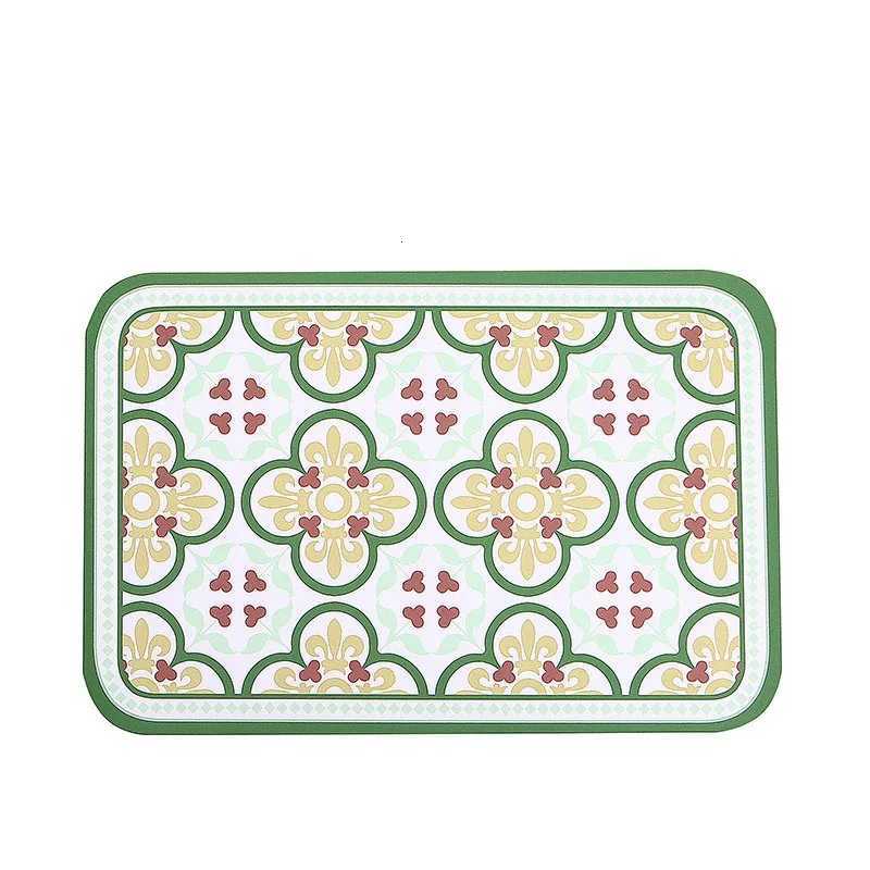 Scandinavian Countryside Placemats - Heatproof Waterproof Table Decor Luxury Square Floral Print Coasters for Dining Kitchen C251122