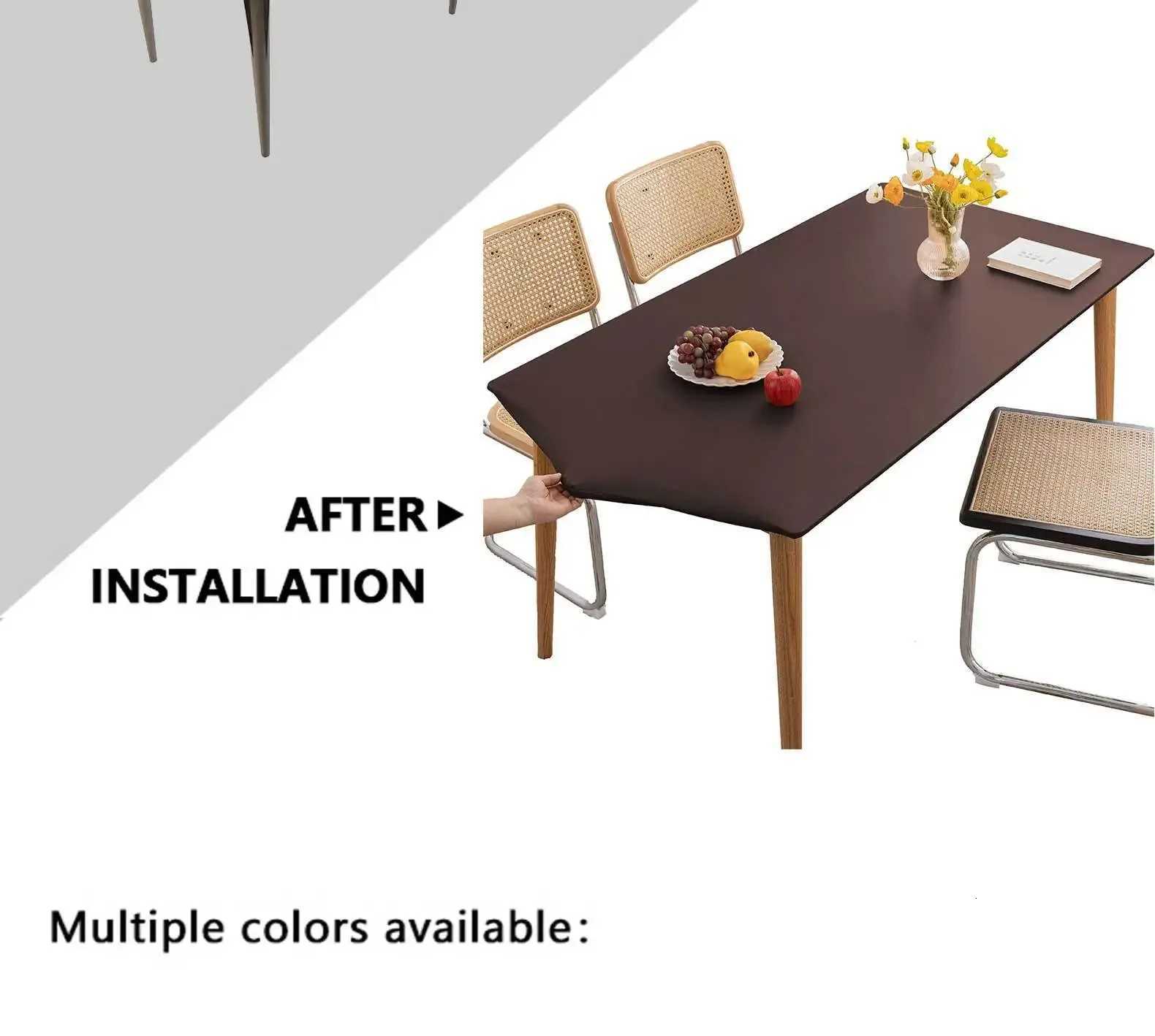 1 PC Solid Colour Rectangle Table Cloth Cover Waterproof Tablecloth Fits for Folding Tables Washable Table Protector Camping C251122