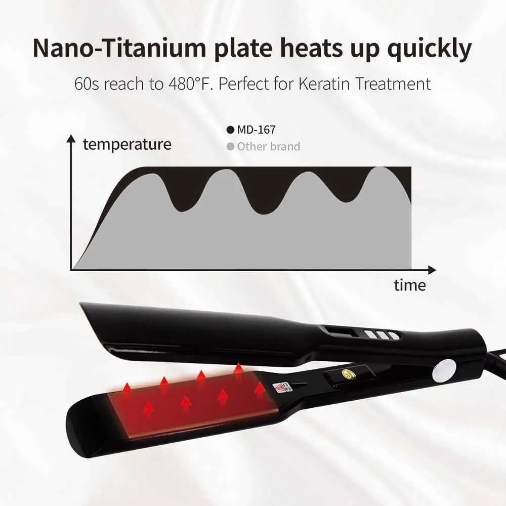 Hair Flat Iron Titanium Hair Straightener Dual Voltage Irons 2 Inch Plate Irons for Woman Hair Brazilian Keratin TreatmentT251122