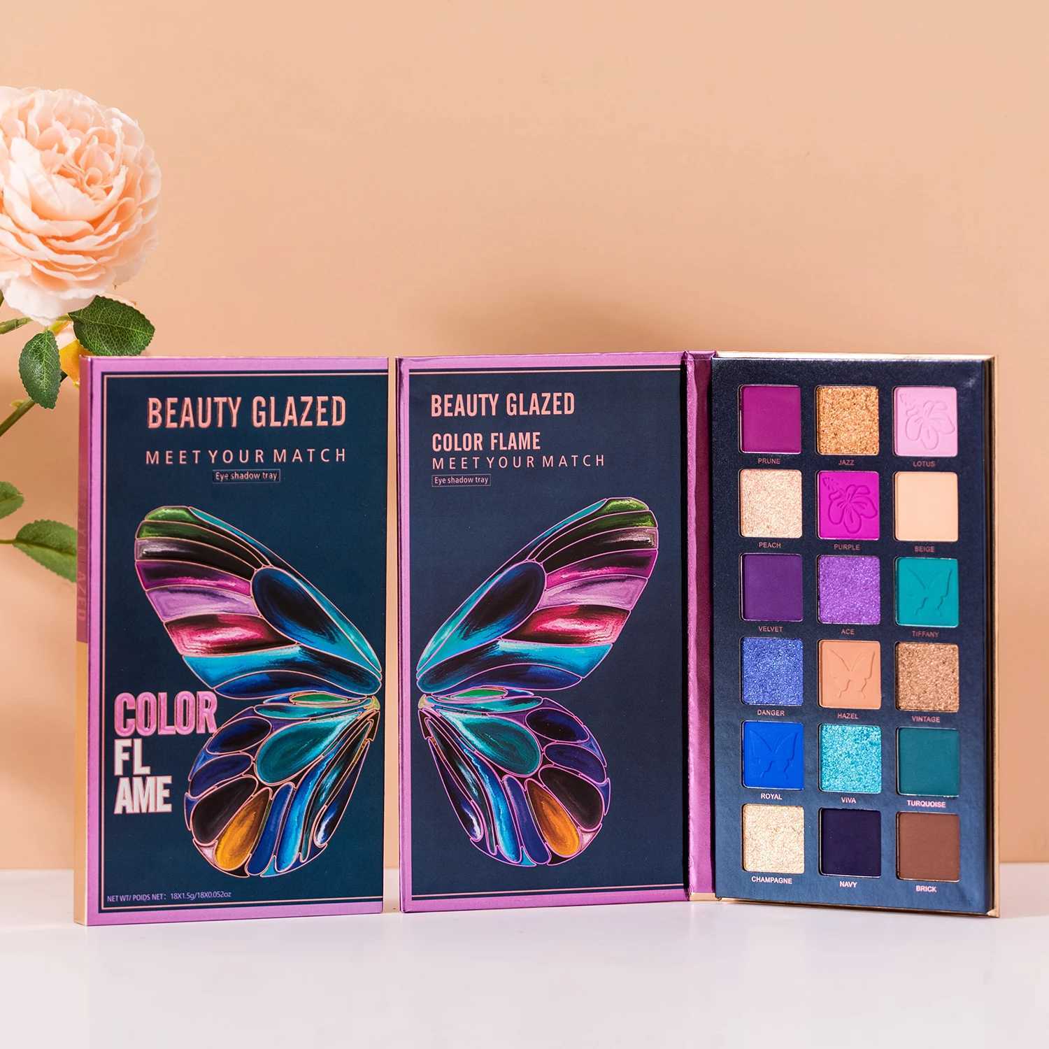 BEAUTY GLAZED Butterfly Highly Pigmented Eyeshadow Palette Smooth Matte Shimmer Eye Shadow Easy To Blend 18 Colors Eye MakeupT251122