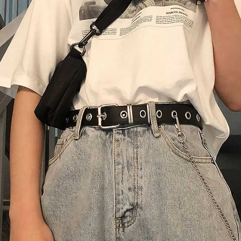 New belt for women cool ins belt European and American punk style fashion trend no punching pants belt chain cool ins J251122