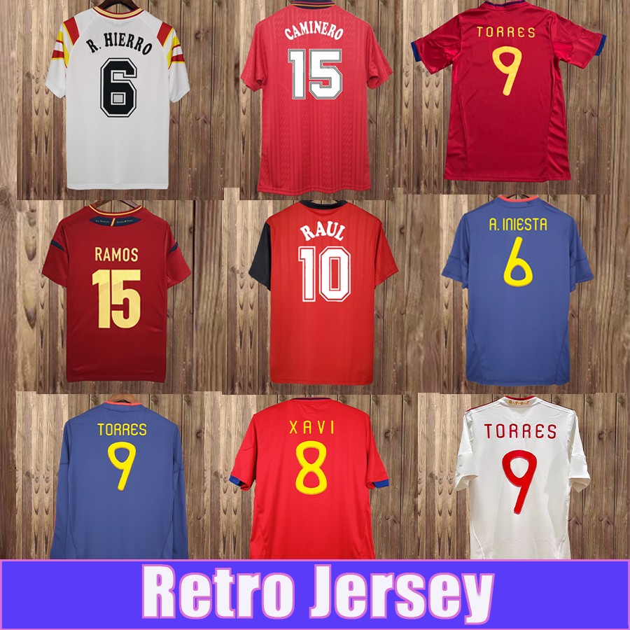 1992 2012 Mens CAMINERO Soccer Jerseys National Team PUYOL A.INIESTA SILVA SAUL ISCO M.ASENSIO DAVID VILLA Home Red Away 3rd GK Footall Shirts