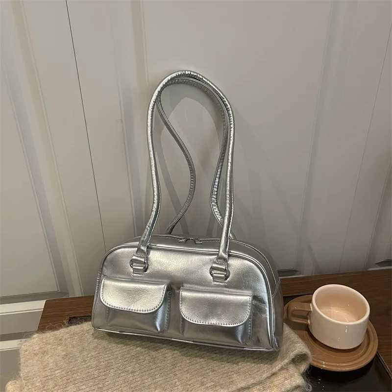 Stylish Korean Small Shoulder Bag Women Handle Bags Multi Pocket Casual Commute Fashion Simple and Casual Texture Boston BagT251122