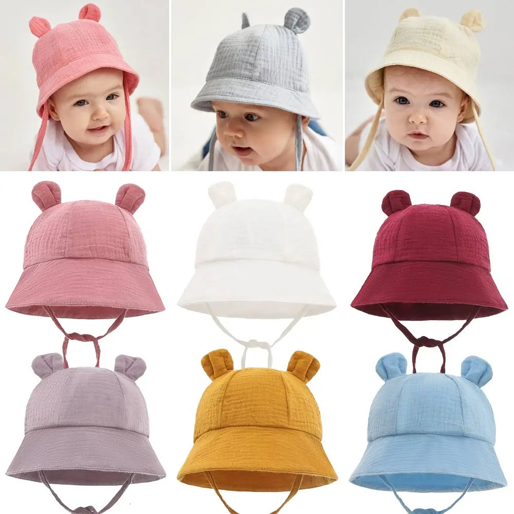 born boys and girls bucket hat summer children Panama 012 months soft cotton baby sun 250414z