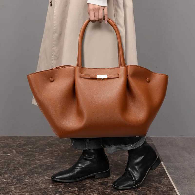 Litchi patterned wing shoulder bag large capacity European and American retro tote bag fashionable and versatile K251121