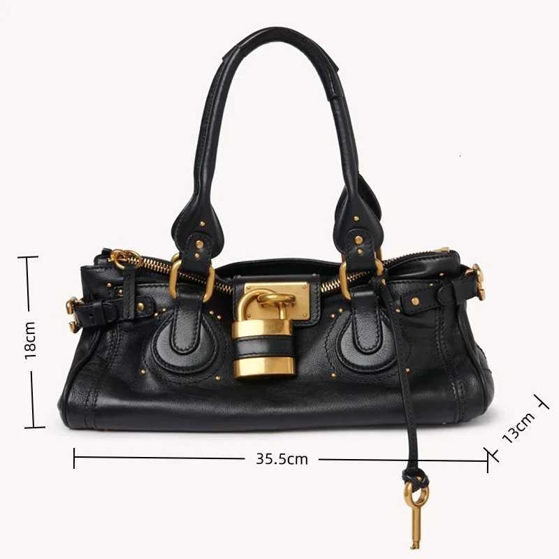 women paddington padlock shoulder bag design large tote bag classic black beige camel 2025 new K251121