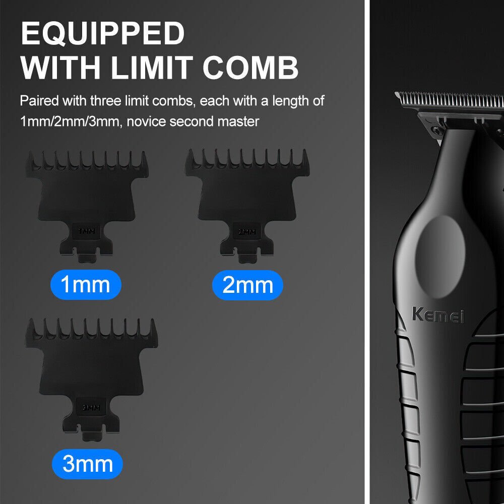 Kemei Men's Cordless Hair Clipper Electric Hair Clipper Zero Gap Trimmer HairCut