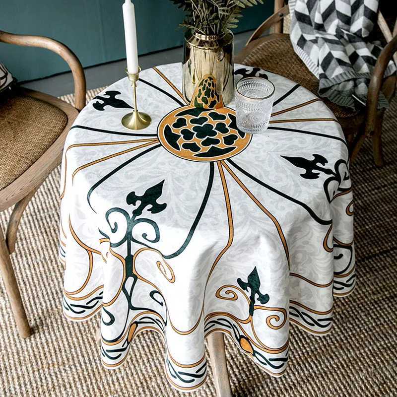European Luxury Thick Chenille Round Table Cloth Waterproof Tablecloth for Home Dining Table Cover Washable Table Cover C251122