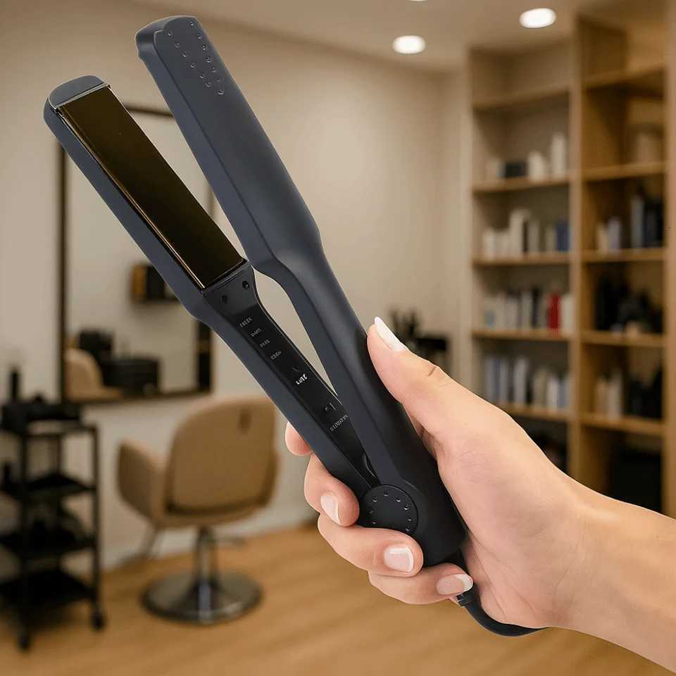 Fast Warm-up Electric Hair Straightener Widened Ceramic Glaze Bangs Heating Plate Temperature Adjustable EU PlugT251122