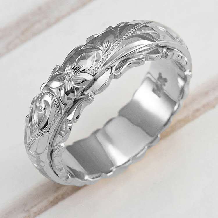 Engraved rose flower ring European and American wedding anniversary gift High quality gold designer diamond rings designer for women engagement men lo - view 4