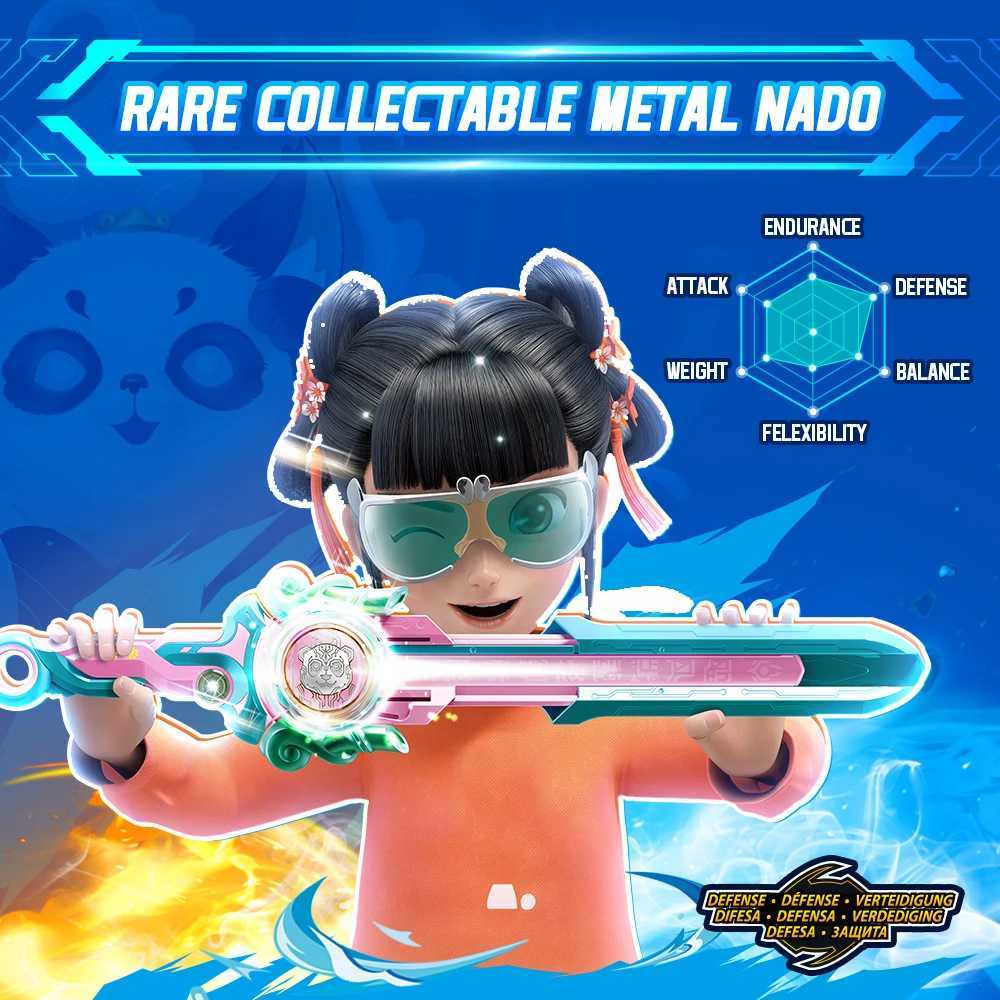 Infinity Nado 6 Power Pack-Spirit Wind Panda Upgraded Metal SpinnTop Gyro39cm Sword Launcher Kid Toy Birthday Gift J250422