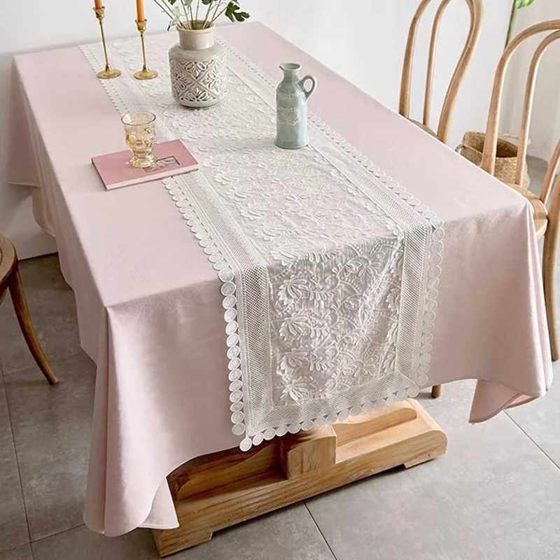 Luxury Lace Tablecloth for Living Room Bedroom Cover Table Party Table Cloth American White Embroider Table Cover Decoration C2511224