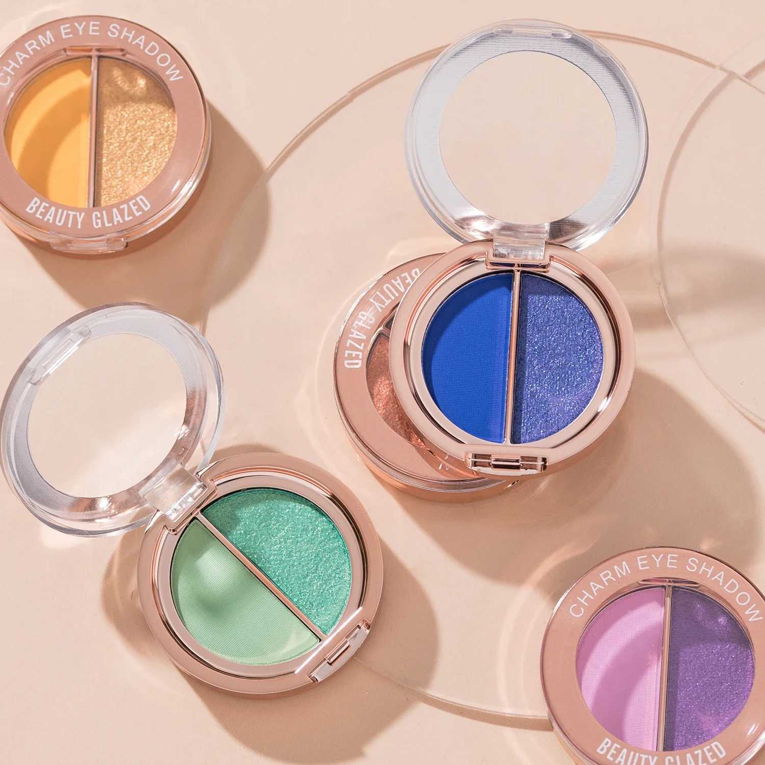 BEAUTY GLAZED 2 IN 1 Eye Shadow Palette Matte Glitter Eyeshadow Neon Nude Red Piow Pigments Shadow Professional Makeup PaletteT251122