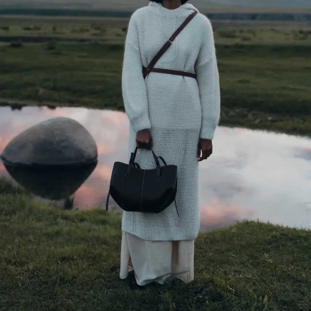 French Wings Leather Big Capacity Tote Bag Folded Handbag Single Shoulder Underarm Womens Bag K251121