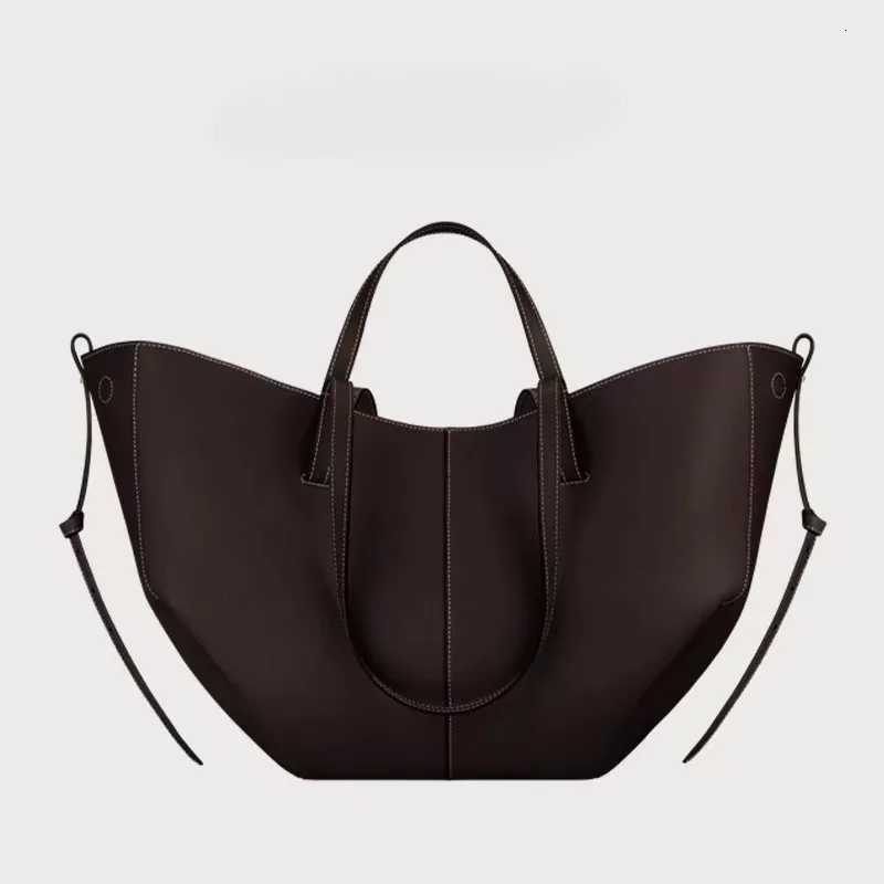 Cowhide large capacity new handbag travel shopping bag casual commuting shoulder bag bucket bag detachable inner bag K251121