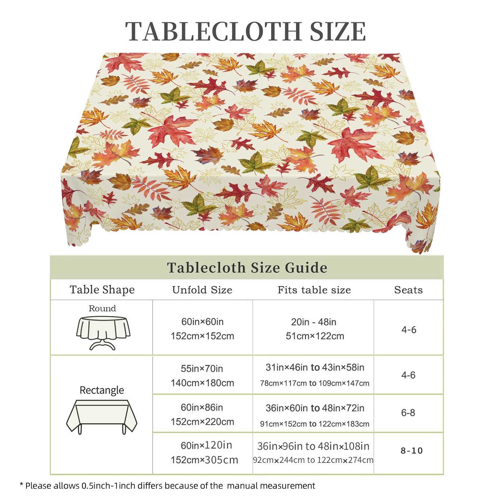 1 Piece Autum Leaf Printed Tablecloth Various Sizes Autum Courtyard Party Decoration Tablecloth Thanksgiving Party Courtyard Tablecloth Decoration C25