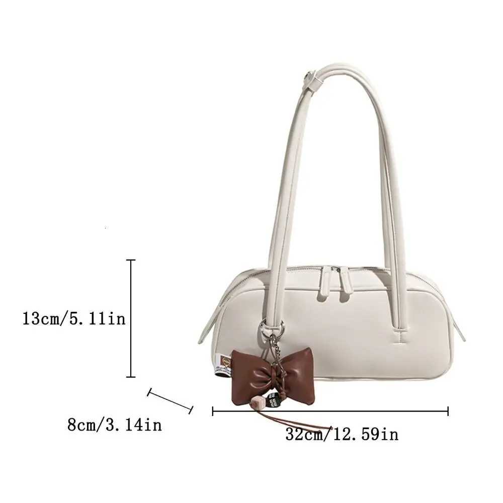 Fashion French Style Pu Bowling Bag Large Capacity Elegant Boston Shoulder Bag Casual PU Leather Women Handbags Armpit BagT251122