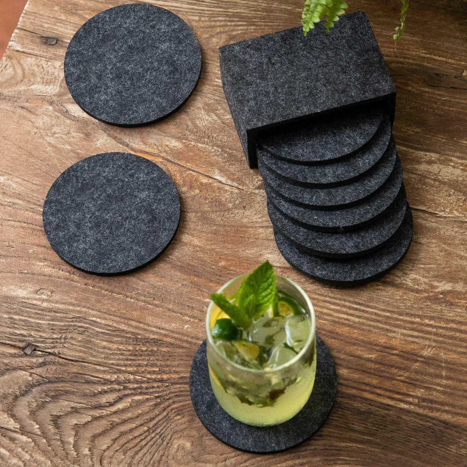 Drink Coasters 10-Piece Set Non-Slip Heat-Resistant Washable Placemats Glass and Cup Coasters C251122