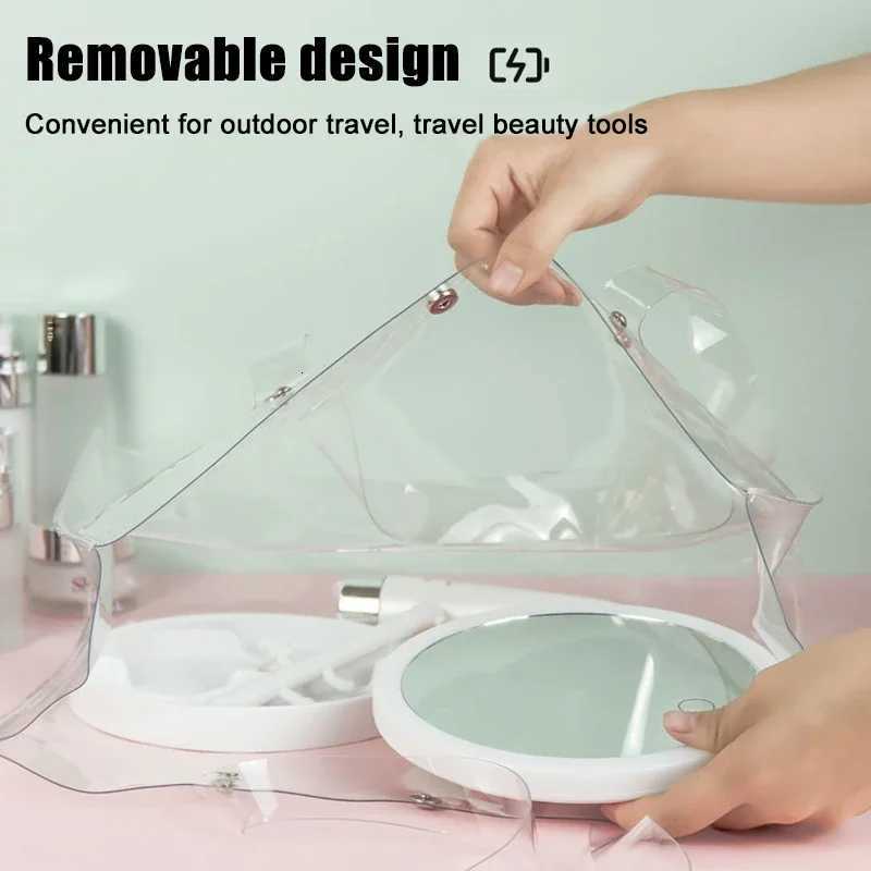 Led Makeup Mirror With Stand Design Charging Bench Makeup Mirror Ins Girls Makeup Mirror Small Portable Mirror M251122