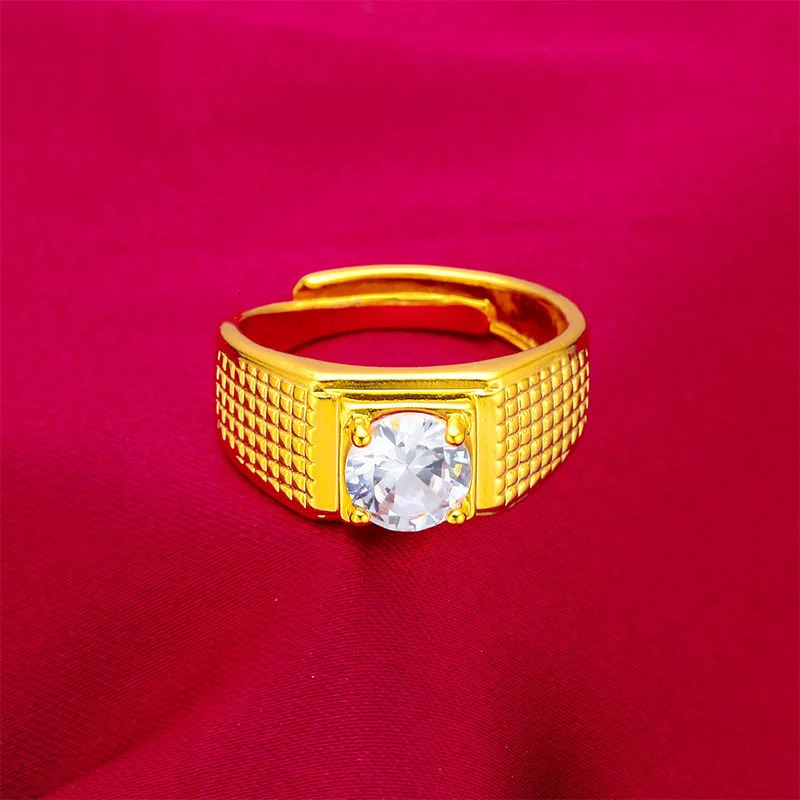 AU999 24K Gold Mens Dragon Set Polished Pendant Matte Wide Bracelet MicroDiamond Ring Head 251114