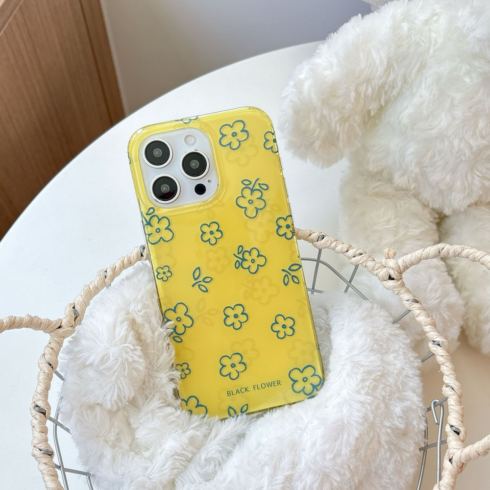 Minimalist Flower Phone Case Compatible iPhone 17/16 Pro Max Shockproof Protective Case iPhone 15/14/13 Pro