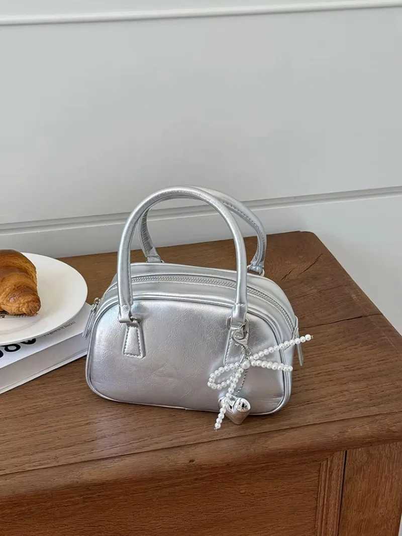 South Korea Handbag 2025 New Arrival Sle Satchel Small Square Bag Female Exquisite and Versatile Crossbody Boston Bowling BagT251122