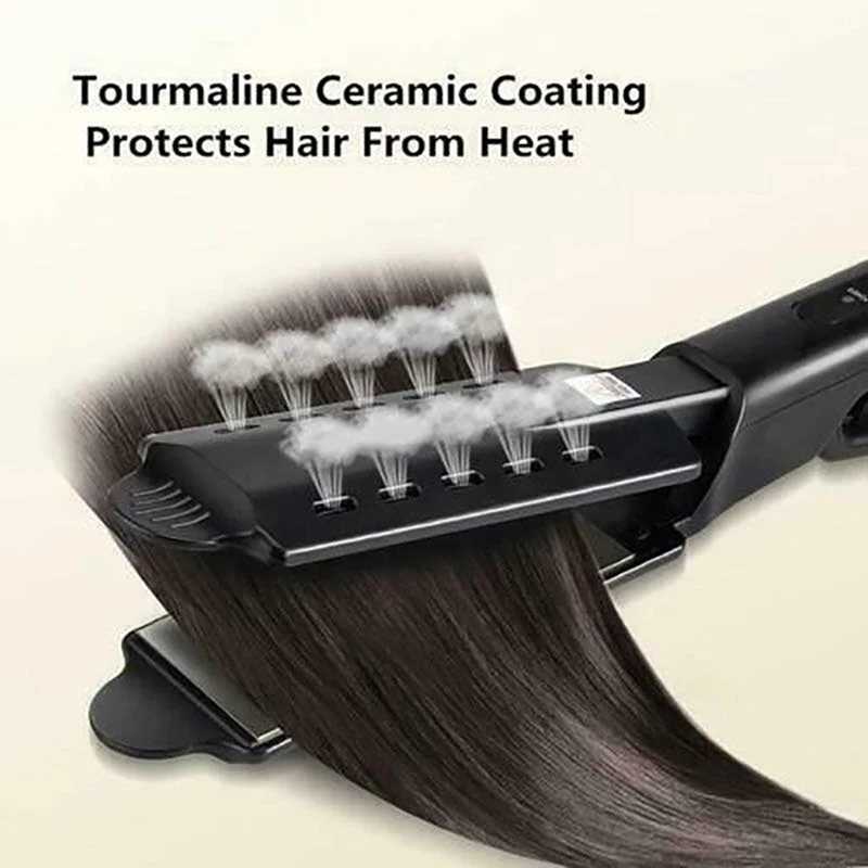 Professional Hair Straightener Tourmaline Ceramic Negative Ion Flat Iron For All Hair TypesT251122