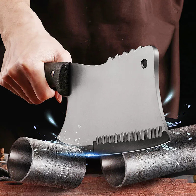 High Hardness Kitchen Chef Knife Bone Chopping Knife Meat Cleaver Chef Butcher Knives Fish Vegetables Slicing Butcher Cutter Dao 250421