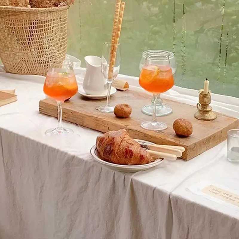 French Cream Style Household Tablecloths Wedding Parties Holiday Kitchen Tablecloths Soft Pleated Texture Beige Tablecloths C251122