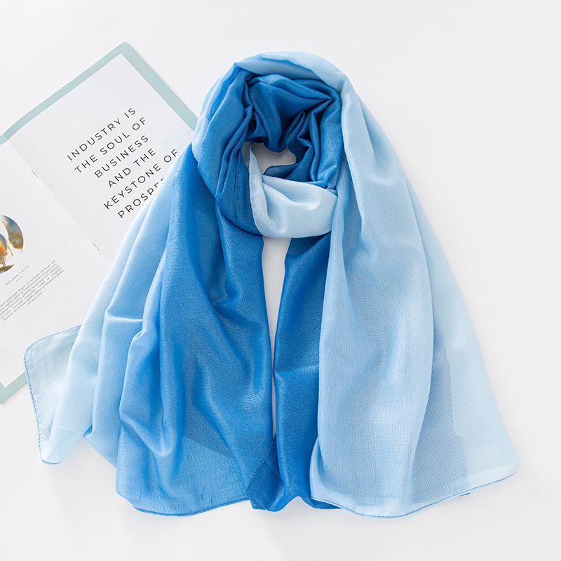 K480 New linen cotton splicing scarf long warm shawl autumn and winter versatile literary Japanese style female headscarf gradient color scarf
