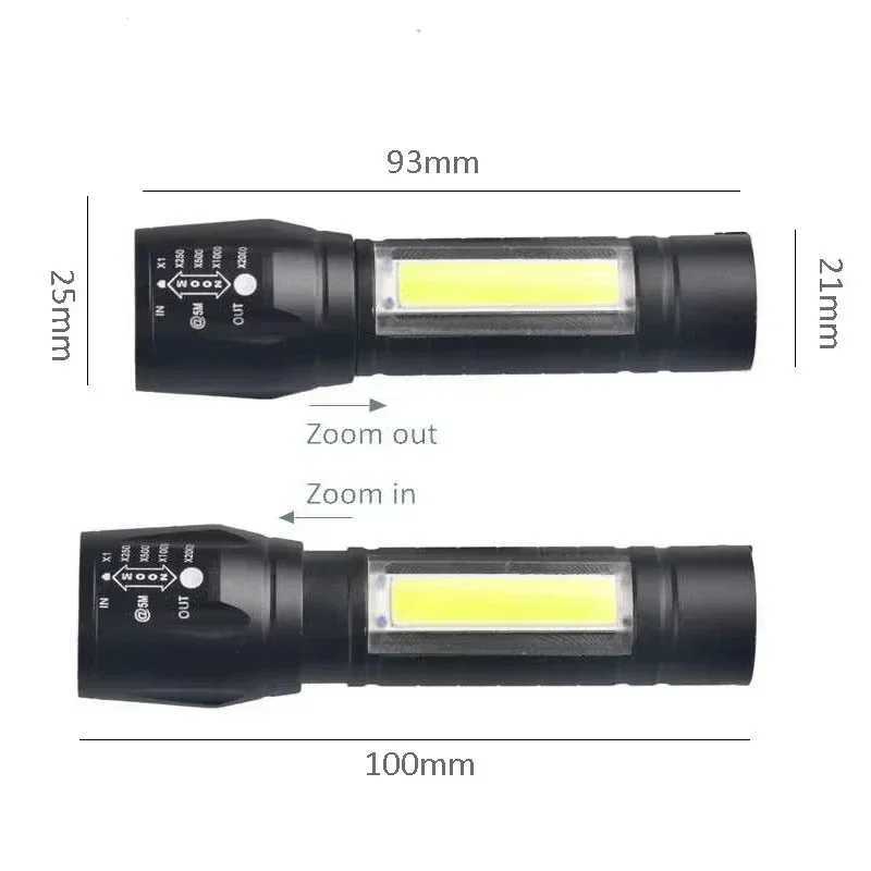 Mini Small Pocket LED Flashlight USB Rechargeable High Lumens Bright Powerful EDC Handheld Portable Zoomable Flash Lights C251122
