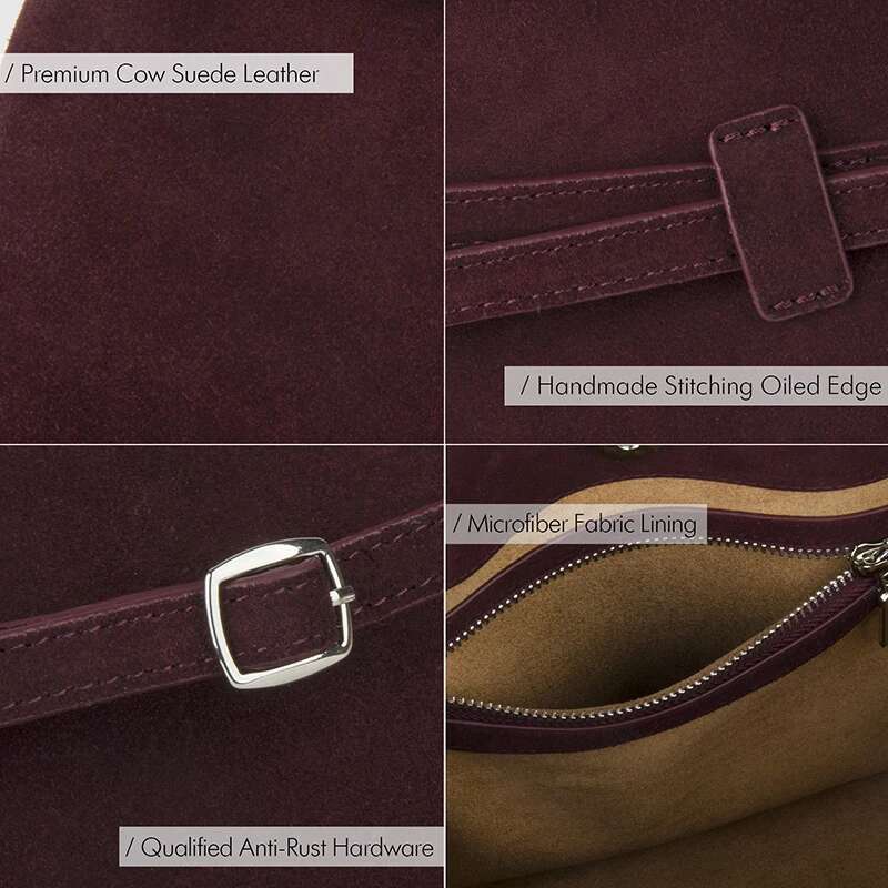 Donna In Natural Suede Bury Handbag Large Capacity Chamois Top Handle Tote Bag For Women Work With Removable Shoulder Strap Bag