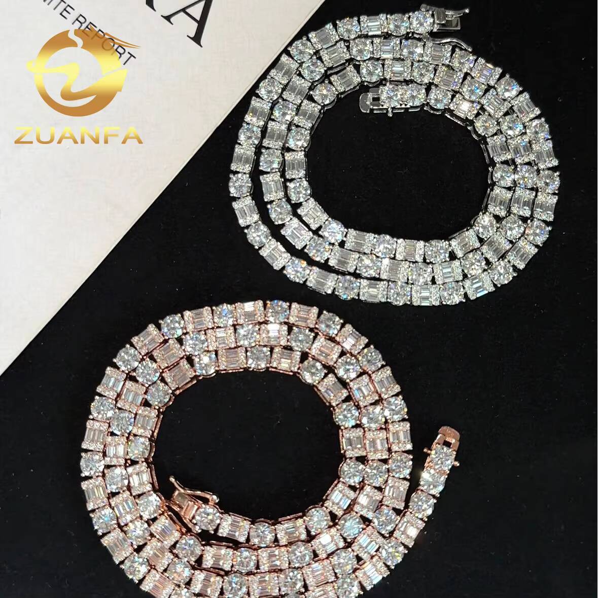 Pass Diamond Tetser 5mm 925 Silver Moissanite Tennis Chain Fashion Hip Hop Jewelry Iced Out Tennis Necklace