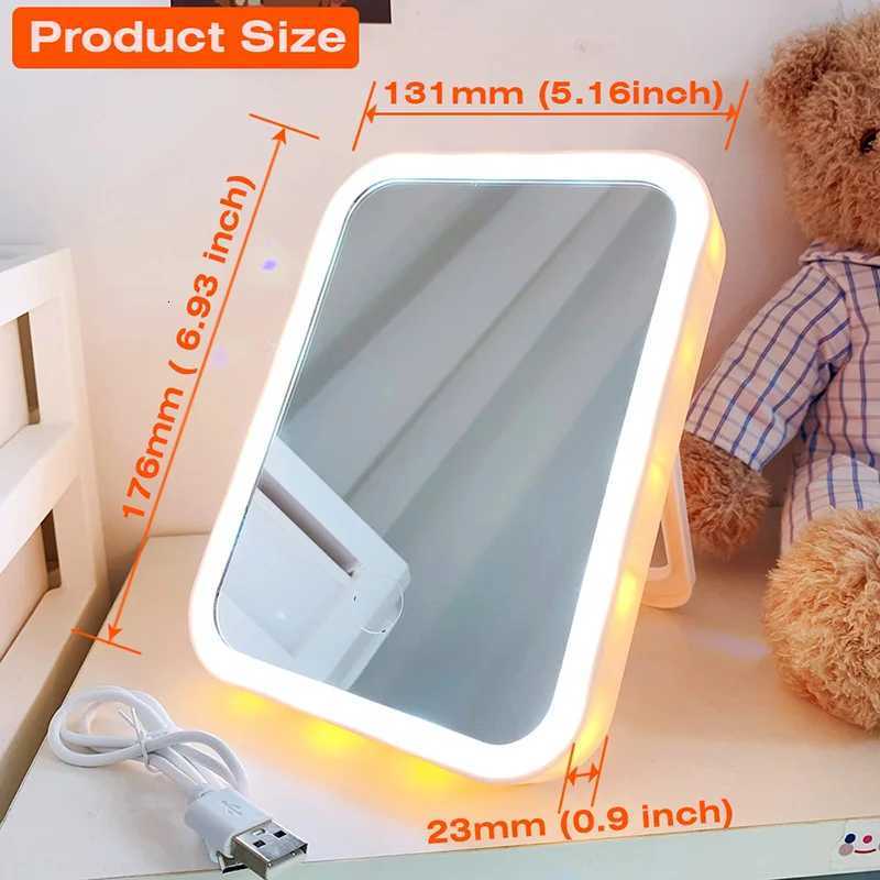 Rechargeable Portable Lamp LED Makeup Mirror Desktop Folding Portable Mirror Travel Vanity Looking Glass Light Fill Light M251122