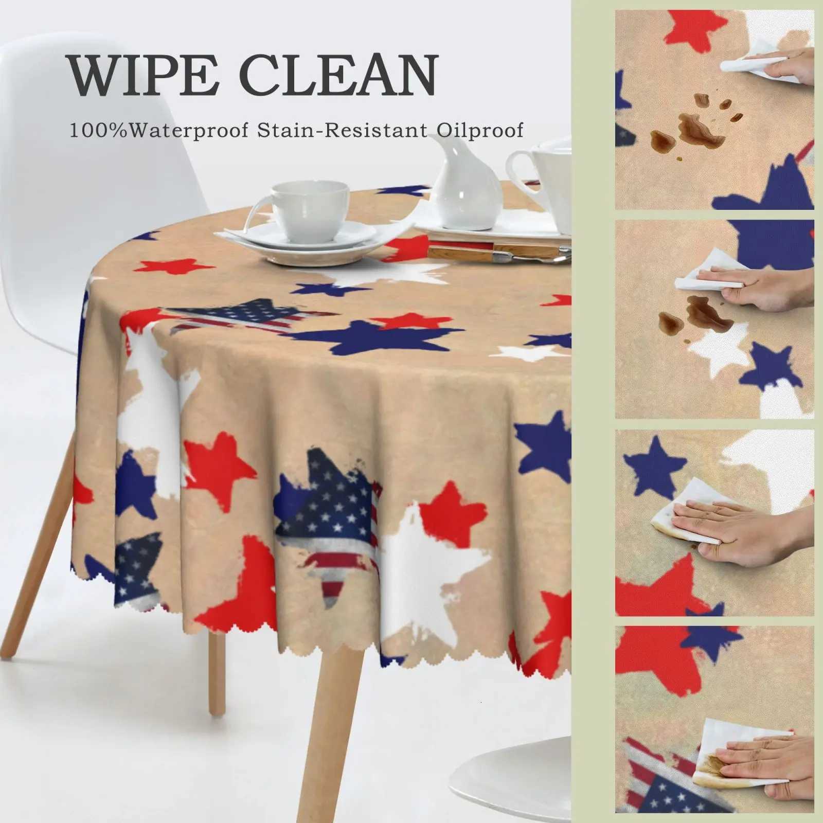 1 Piece Vintage Star Pattern Printed Tablecloth 4 SelfAdhesiveS tickersE mbossedE dgesS uitablef orH omeK itchenL ivingR oomD iningT ableB alconyC C25