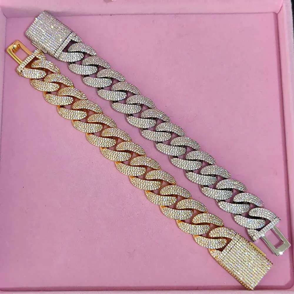 20MM Bling Diamond Cuban Chain Necklace 18K Gold Silver Plated Cuban Link Chain For Women Hip Hop Fashion Jewelry