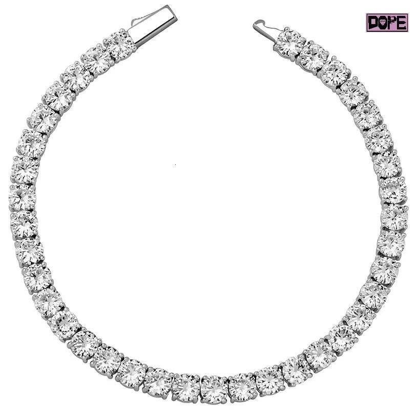 Bling 4mm Moissanite Bracelet Sparkling Hiphop Rhodium Plated 925 Silver VVS Moissanite Tennis Bracelet