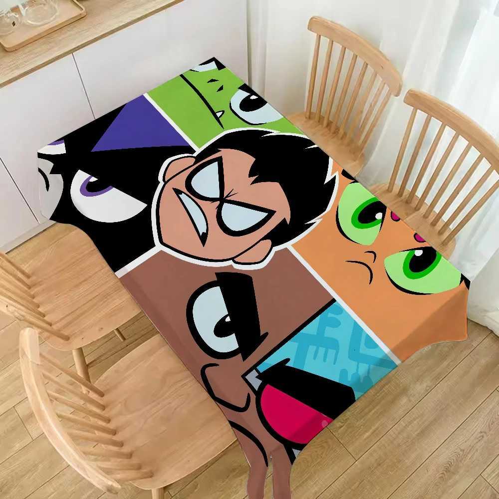 Teen T-Titans Cartoon TableCoverTableclothBirthdayTableClothThemeBirthdayTableDecorationsPartyDecor C251122