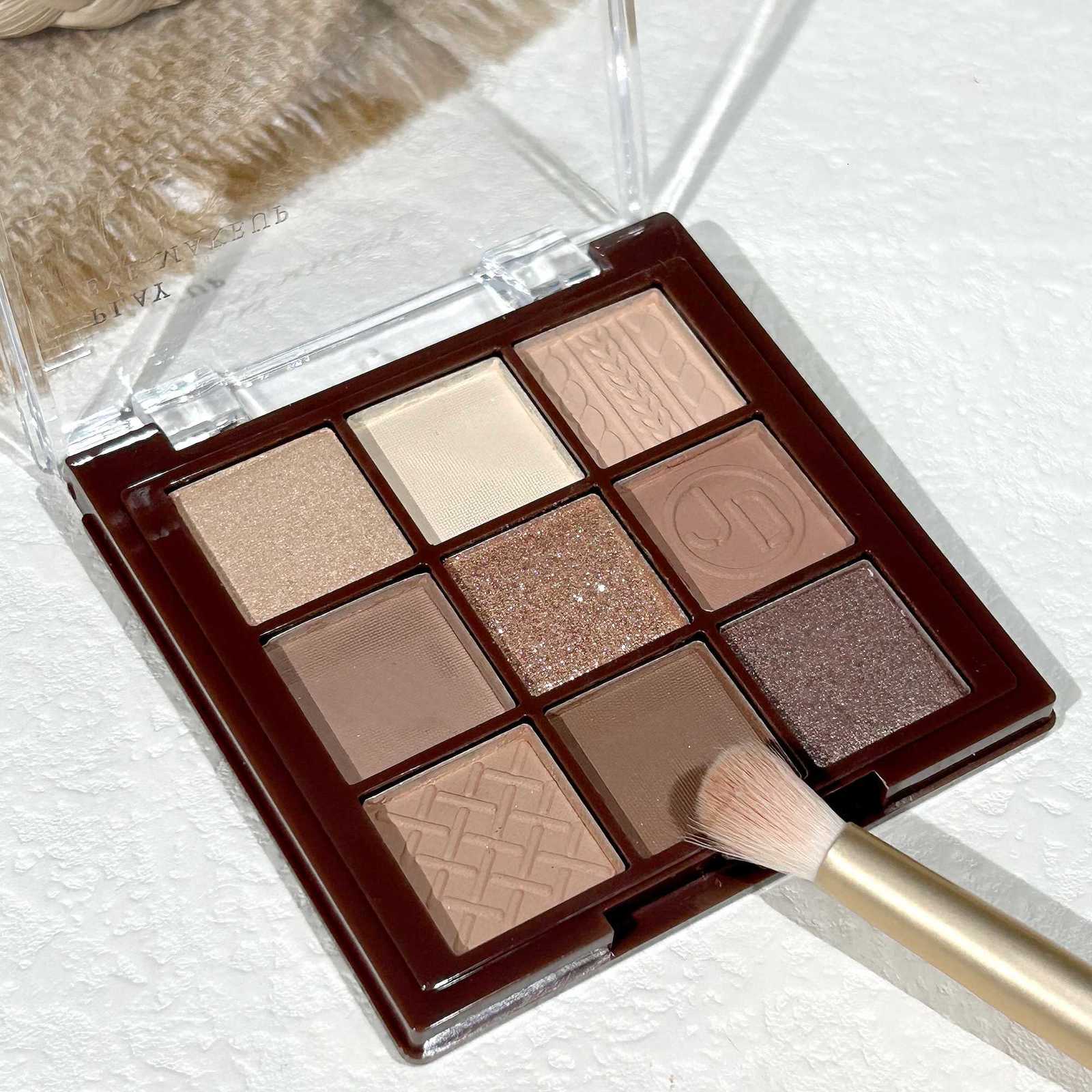 Chocolate Warm Brown Earth Palette - 9 Shades Matte Orange Brown Pearlescent Glitter Illuminating Wear EyeshadowT251122