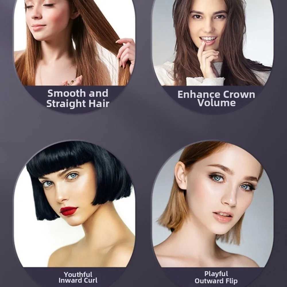 3 Temperature Settings Electric Hair Straightener Brush Anti-Scald Protection Dual-Function Operation Negative Ion Styling ToolT251122