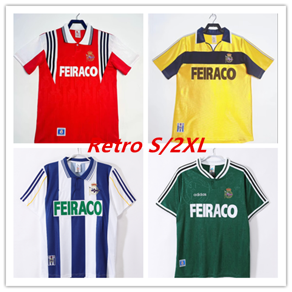 Retro 97/98 99/00 Deportivo La Coruna home and away jersey, customizable Retro football jersey MAURO SILVA 6#, MAKAAY 7#, DJALMINHA 8#