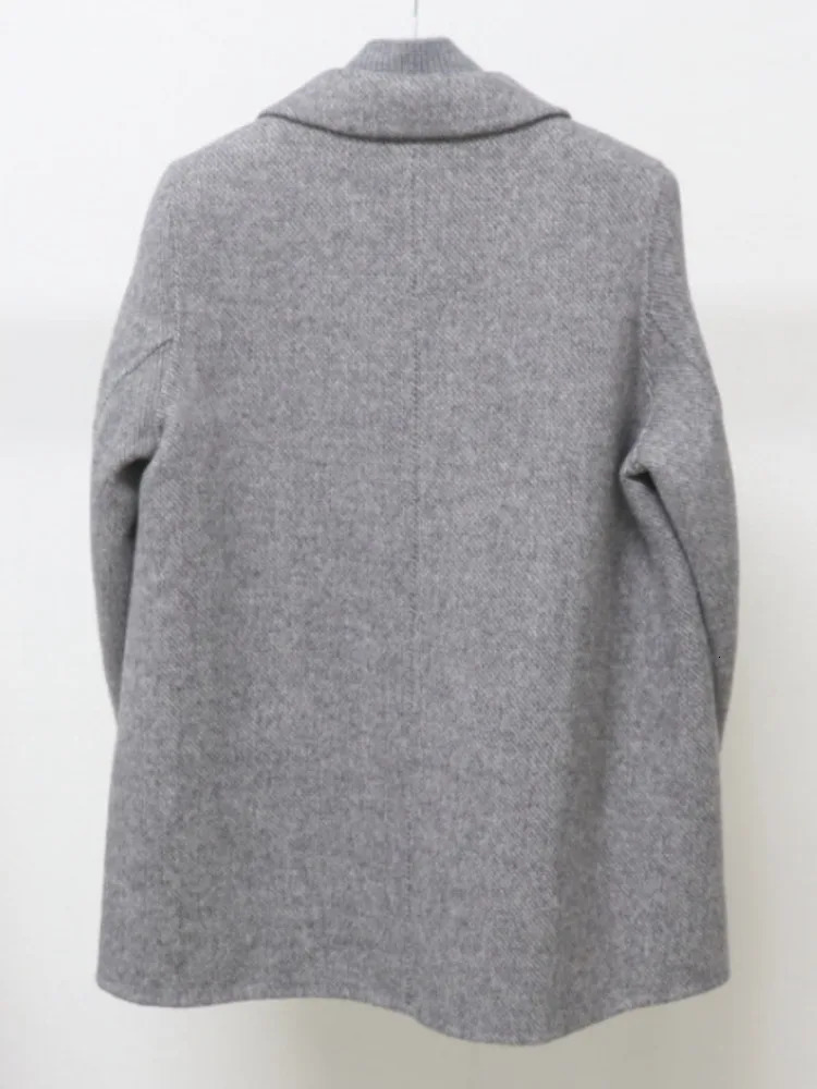 ZMEENNA Womens Elegant Wool Blend Short Coat With Classic DoubleBreasted n Stylish And Warm Outerwear Jacket ZM3857 251112