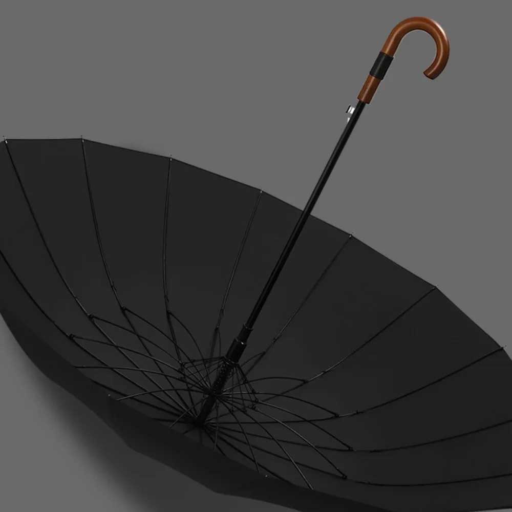 Windproof 16 Bones Umbrella Big Size Long Handle Umbrella Whole Fiber Two People Wear Resistant and Anti Slip Business UmbrellaM251122