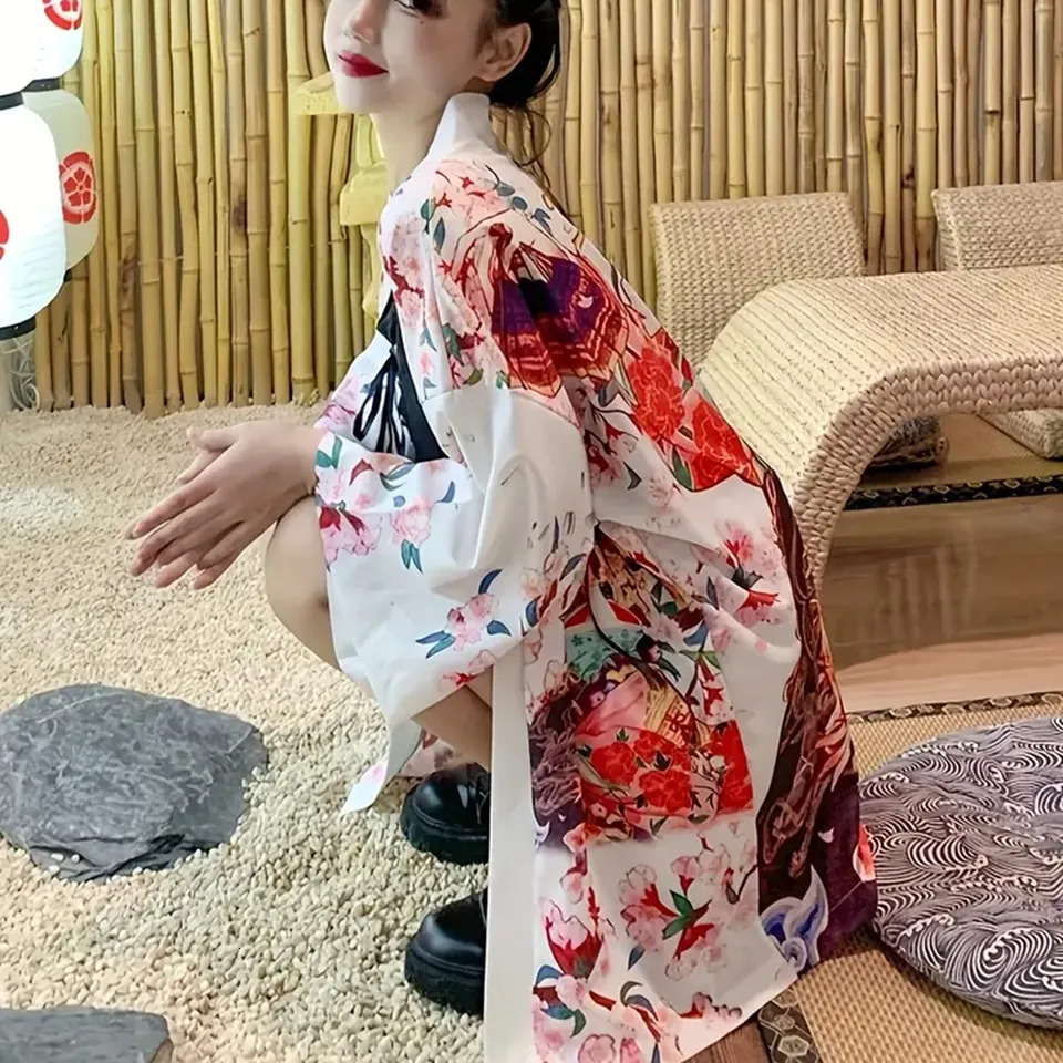 Beach holiday sun protection cardigan Japanese traditional printed kimono Mori womens fabric soft and comfortable 250415Z